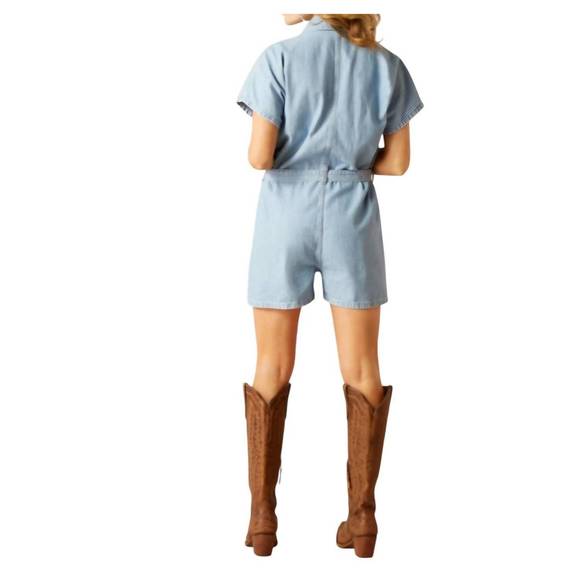 NEW ARIAT herringbone denim romper in virginia - Picture 2 of 4